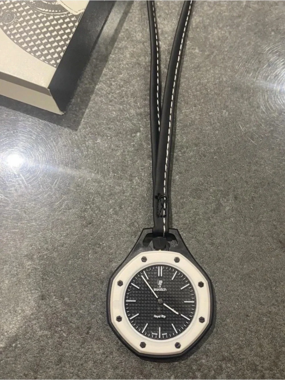 Swatch Royal Pop Black and White Graphic Strap